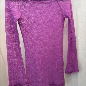 Victoria's Secret Purple Lace Long Sleeve Top
